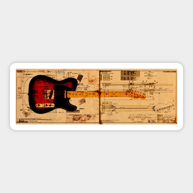 Telecaster Sticker by Cooltomica